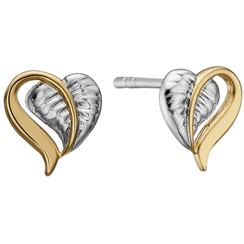 Christina Collect Gold-plated sterling silver Leaf of Love Beautiful stud earrings, also available in silver, model 671-G86